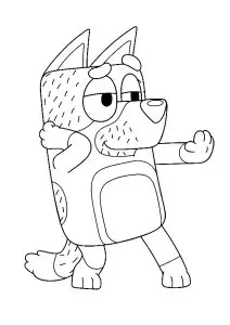Coloriage simple de Bluey : Bandit