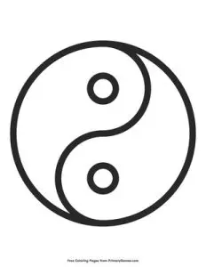 Coloriage simple des symboles Yin et yang