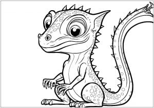 Coloriages de Caméléons et lézards à imprimer pour enfants Coloriages de faciles Caméléons et lézards à imprimer pour enfants