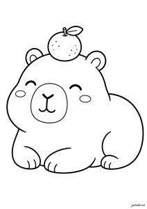 Petit capybara avec une pomme