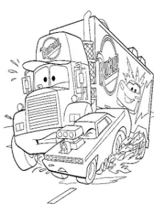 Joli coloriage de Cars simple pour enfants Coloriage De Cars Pour Enfants
