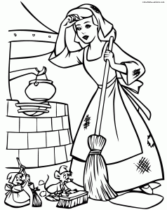 Coloriage de Cendrillon à telecharger gratuitement