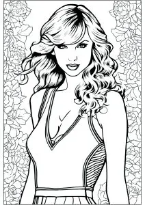 Beau coloriage de taylor swift