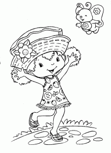 Coloriage de Charlotte aux fraises à imprimer pour enfants