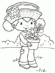 Coloriage de Charlotte aux fraises à imprimer gratuitement