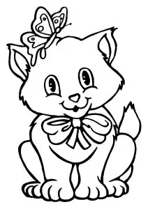 Chaton Et Petit Papillon