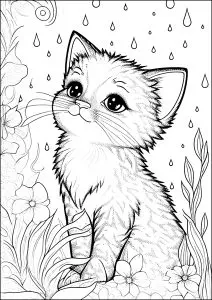 Chat Tres Mignon Sous La Pluie