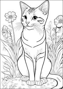 Petit Chat Au Milieu Des Fleurs