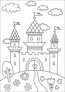 Coloriage joli chateau