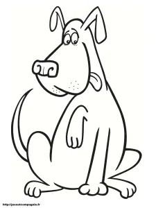 Coloriage De Chien Simple