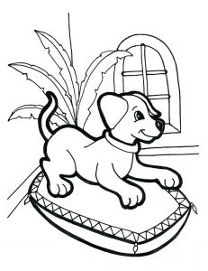 Coloriage enfant chien 10