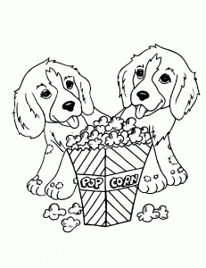 Chiens Mangeant Du Popcorn