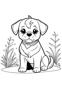 Chien Au Collier Comportant Un Coeur