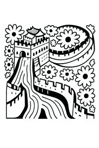 Dessin de la grande muraille de chine, au style très spécial