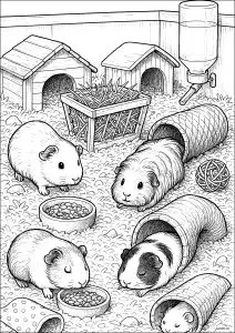 Cochons d'inde dans leur boîte