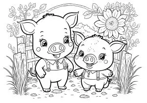 Deux cochons mignons