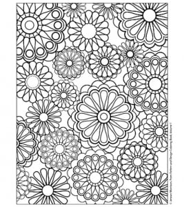 Coloriage difficile fleurs