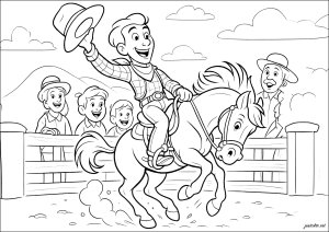 Cowboy Joyeux Sur Son Cheval
