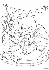 Moment paisible pour ce panda lecteur