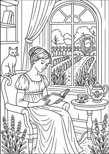 Lecture paisible près de la fenêtre