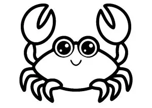 Dessin aux lignes épaisses d'un crabe