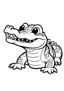 Crocodile : dessin aux lignes épaisses