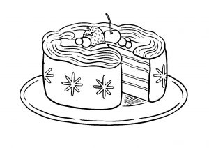 Gâteau Simple à Colorier