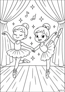 Duet de danseuses étoilées joyeuses
