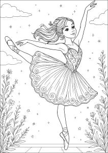 Jolie balerine en train de danser en plein air
