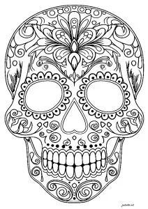 Crâne día de los muertos   motifs abstraits élégants