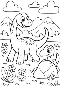 Dinosaures jouant ensemble