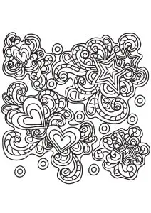 Doodle Avec Coeurs Et étoiles