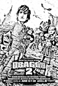Coloriage dragon 2 affiche