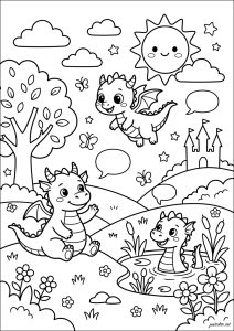 Aventure enjouée des dragons souriants