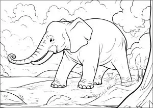 Jeune Elephant Marchant Dans La Savane