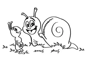 Escargot et son amie la fourmi