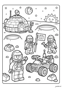 Astronautes en mission sur la lune