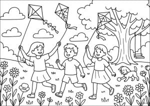 Journée ensoleillée avec des cerfs volants