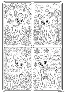 Les quatre saisons du petit faon