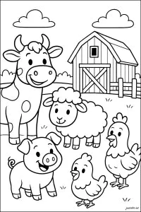 Fête Joyeuse à La Ferme Avec Tous Les Animaux