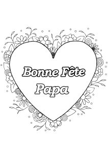 Gros coeur et texte "Bonne fête Papa"