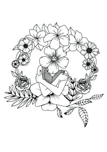 Femme à Tête De Fleur