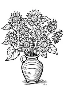 Vase Rempli De Tournesols