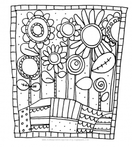 Coloriage simple fleurs