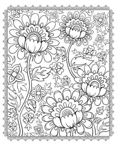 Coloriage superbes fleurs