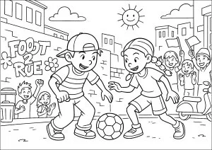 Amis en pleine partie de football