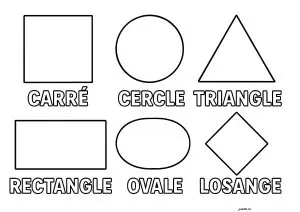 6 formes géométriques (textes en français)