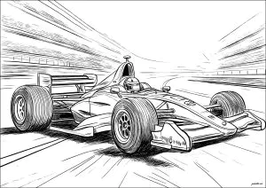 Dessin Avec Impression De Vitesse D'une Formule 1