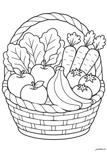 Panier de fruits et légumes frais