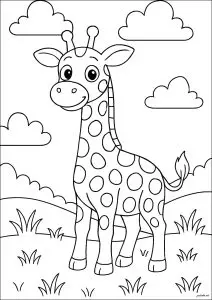 Une Jeune Girafe, Dans Un Joli Paysage